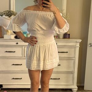 Gianni Bini White Off The Shoulder Sundress Sz M